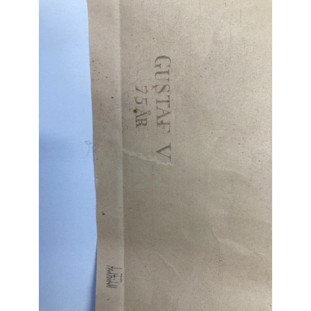 Illustration Gustaf V Sweden Print on Paper 13x8 For Sale - Image 3 of 4