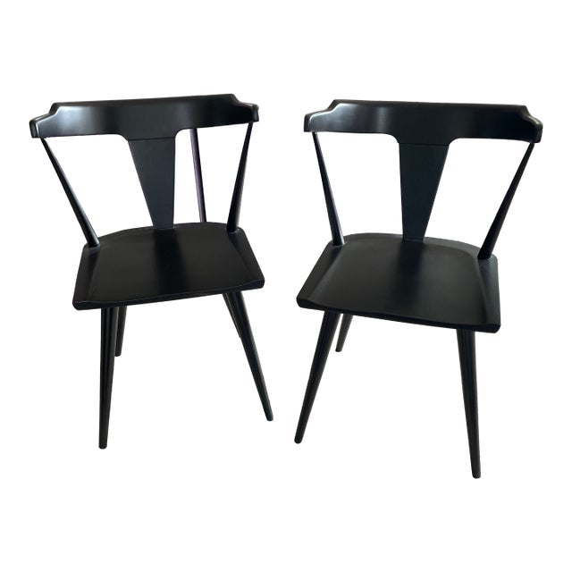 1960s Attributed to Paul McCobb T-Back Dining Chairs - Set of 2 For Sale