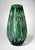 Elegant and substantial green crystal vase, produced between 1950 and 1955 in Northern Bohemia, in the Jablonec nad Nisou...