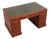 Reprodux English Yew Wood Green Leather Top Desk For Sale