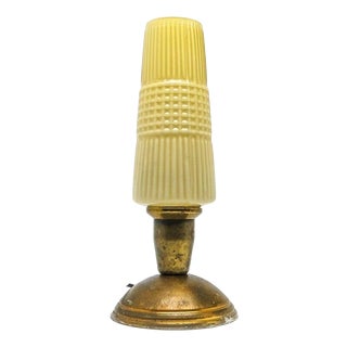 Postmodern Bedside Lamp in Brass and Glass, Poland, 1970s For Sale