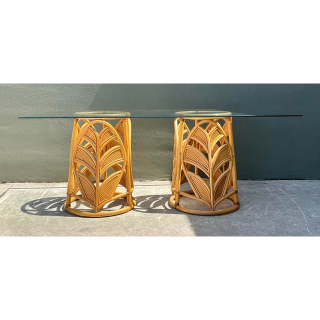 Vintage Split Reed Pedestal Dining Table For Sale - Image 12 of 12