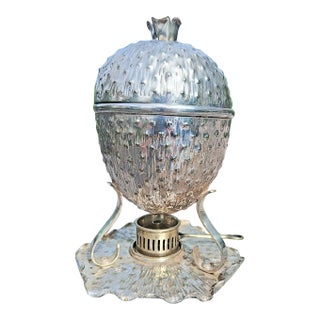 Rare 19th Century Hukin & Heath Silver Plated Strawberry Form Egg Coddler For Sale