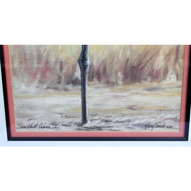 1990s Mary Erickson Signed Crane Print Set – Sandhill Crane I, Sandhill Crane II & Whooping Crane – Framed Coastal Wildlife Art (Set of 3) For Sale - Image 10 of 17
