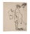 Bassoon Player'' is an original black China ink and pencil drawing on ivory-colored paper by Anonymous Artist of XIX...