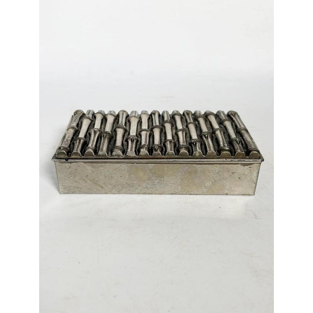 Metal Metal Box with Bamboo Motif in the style of Maria Pergay, France, 1970 For Sale - Image 7 of 10