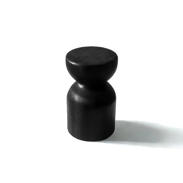 Stool in Dark-Stained Solid Beech Wood. Height 45 cm.Width 30 cm.Depth 30 cm.