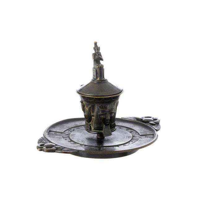 Bronze Candlestick with Egyptian Figures, 19th Century For Sale - Image 6 of 6