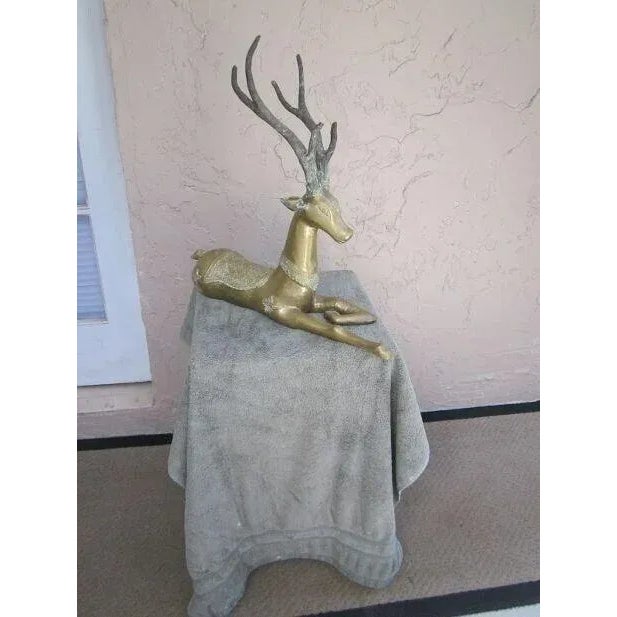 Vintage Sarreid Brass Deer Sculpture Figurine For Sale - Image 12 of 12