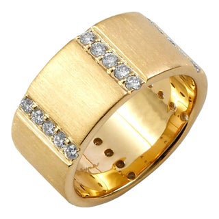 Syna Yellow Gold Mogul Band with Diamonds For Sale