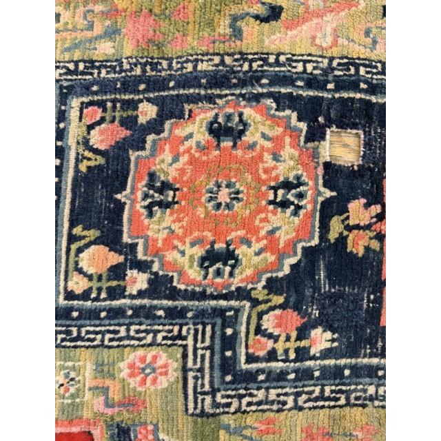1930s Bllue Medallion Traditional Antique Chinese Horse Cover Tibetan Rug For Sale In New York - Image 6 of 7