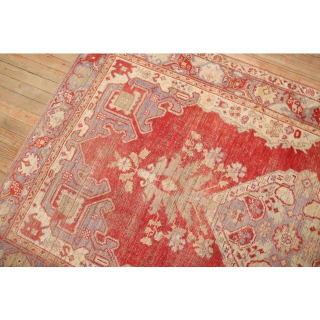 Rustic Old Red Turkish Kula Rug For Sale - Image 3 of 10