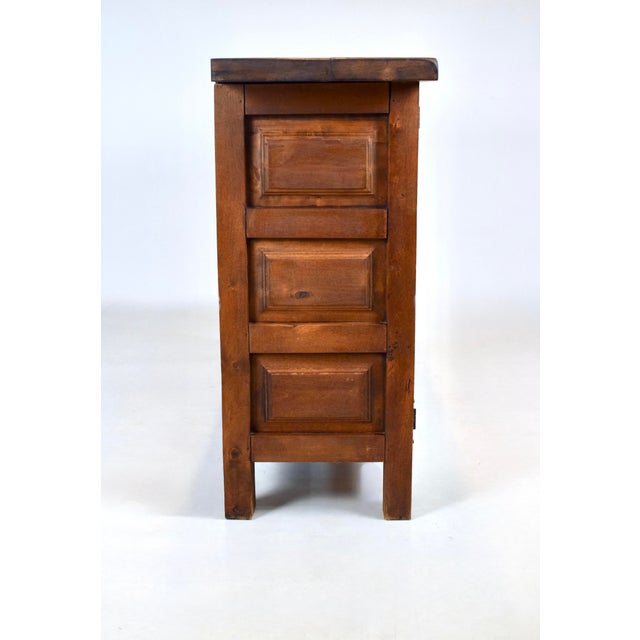 Chestnut Spanish Baroque Style Tuscan Two Drawer Credenza or Buffet For Sale - Image 8 of 14