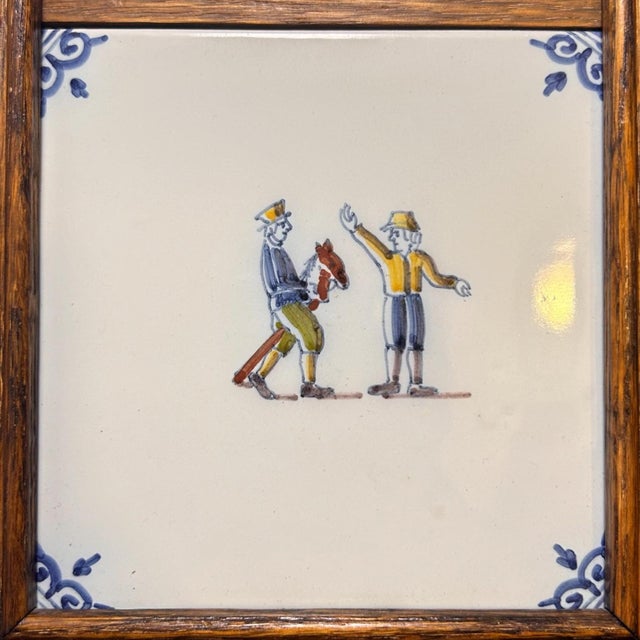 Dutch Three-Tile Panel by Tichelaar Makkum, 20th Century For Sale - Image 4 of 14