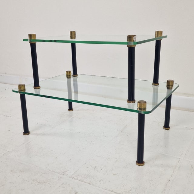 Metal French Modernist Glass and Brass Display Tables from P. Andrieux, 1930s, Set of 2 For Sale - Image 7 of 18