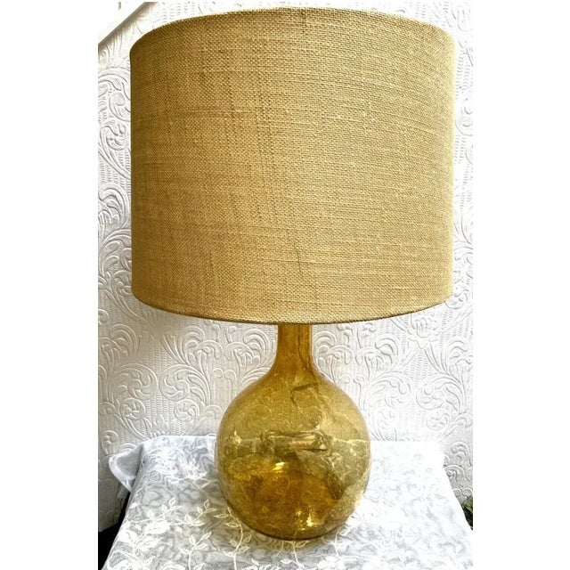 Large Vintage Mid-Century Gold Murano Bubble Glass Jug Lamp For Sale - Image 13 of 13