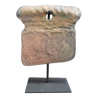 Mid Century Signed Abstract Sculpture on Iron Stand For Sale