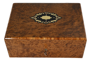 Napoleon III Jewelry Box in Burl Cedar, Late 19th Century