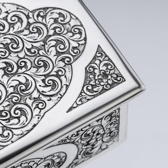Antique Victorian Silver Cigar Box, London, 1888 For Sale - Image 13 of 18