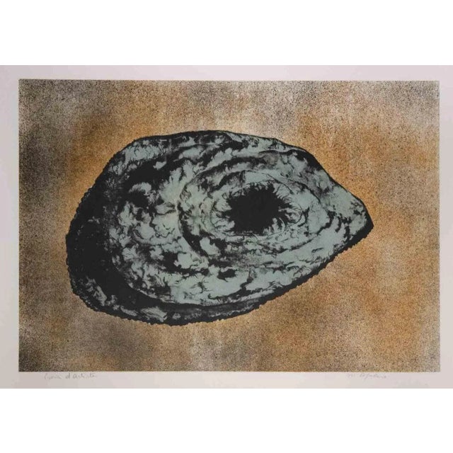 Asteroid is an original lithograph, realized by Vito Apuleo in the 1970s. Hand-signed on the bottom right. Artist's proof...