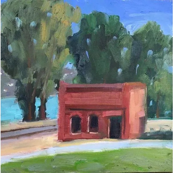 Paint Old Brick Building - Plein Air Oil Painting For Sale - Image 7 of 9