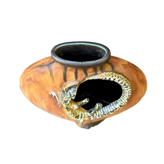 1920s Art Nouveau Ceramic Stoneware Vase attributed to Gilbert Méténier, 1920s For Sale - Image 5 of 11