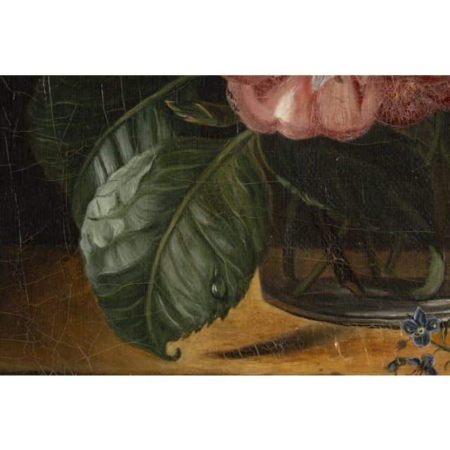 C. Leroy, Floral Still Life with Camellia and Daisies, Oil on Canvas For Sale - Image 7 of 14