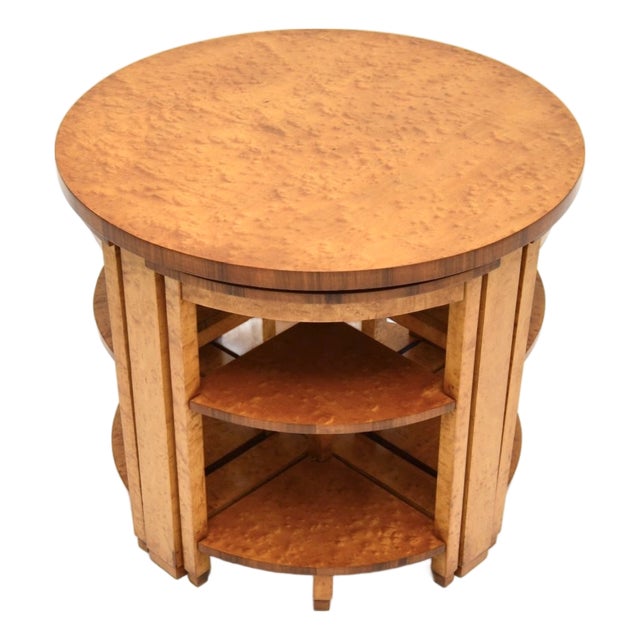 Art Deco Birds Eye Maple Nesting Coffee Tables, 1930s, Set of 5 For Sale