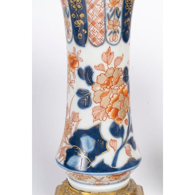 Antique Imari Porcelain Vases with Gilt Bronze Mounts, 1800s, Set of 2 For Sale - Image 6 of 10