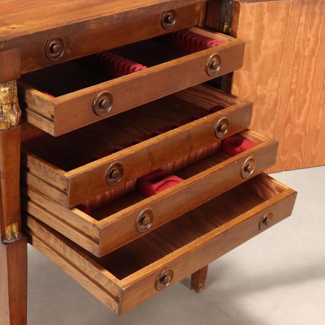 Empire Walnut Bedside Table For Sale - Image 4 of 10