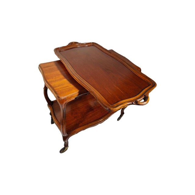 Italian Fruitwood Bar Cart, 1950s For Sale - Image 14 of 15