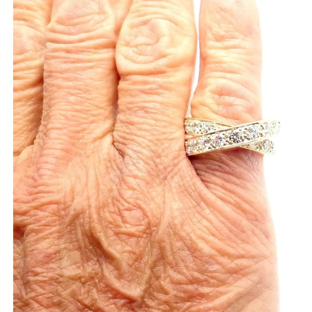1990s Cartier Yellow Gold Nouvelle Vague Diamond Band, Size 5.75 For Sale - Image 12 of 12