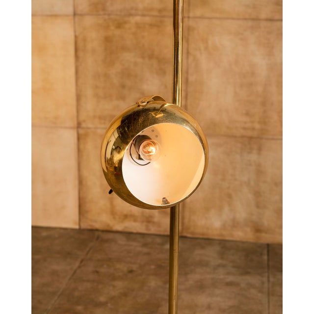 Mid-Century Modern 1970s Brass Double Eyeball Floor Lamp For Sale - Image 3 of 8