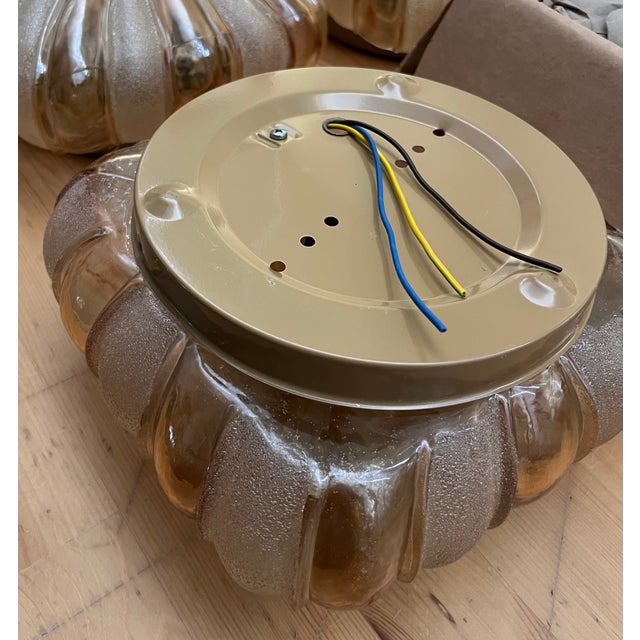 Mid-Century Modern German Glass Flush Mounts by Wila Leuchten, 1970s, Set of 2 For Sale - Image 9 of 15