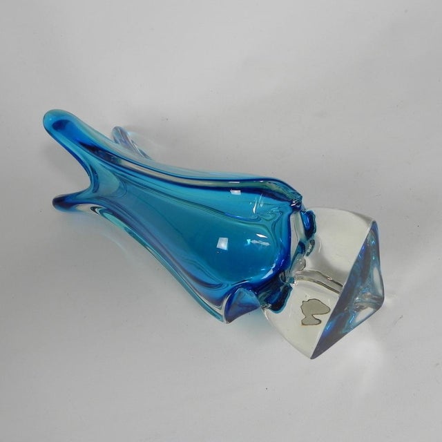 Mid-Century Modern Vintage Glass Vase from Val St. Lambert, 1950s For Sale - Image 3 of 15