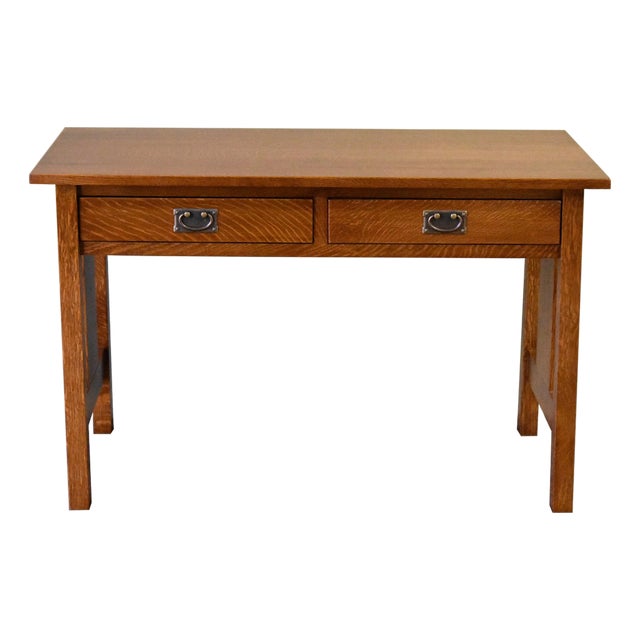 Mission / Arts and Crafts Solid Oak Writing Desk - Micheal Cherry For Sale