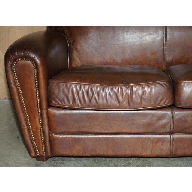 Vintage Earle Chesterfield Sofa in Brown Leather from Halo For Sale - Image 4 of 17