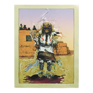 Larry Fodor "Moenkopi Buffalo Dancers 4" Original Color Lithograph H.Signed For Sale