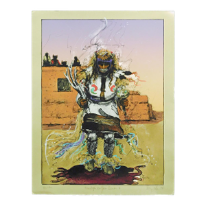 Larry Fodor "Moenkopi Buffalo Dancers 4" Original Color Lithograph H.Signed
