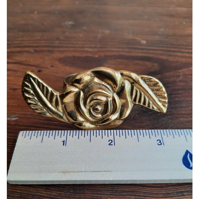 Brass Brass Rose Napkin Rings Set 8 For Sale - Image 8 of 9