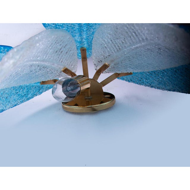 Murano Glass & Brass Palmette Wall Sconce, Italy, 1960s For Sale - Image 6 of 8