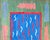A bold and powerful late 20th century Turkish kilim rug with red and white wavy lines against a bright royal blue ground,...