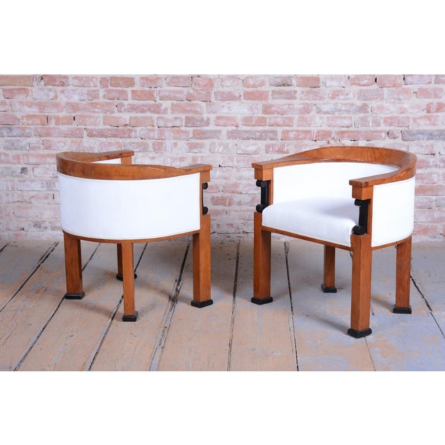 Traditional Empire Seating Set in Spruce and Cherry Wood, 1850s, Set of 3 For Sale - Image 3 of 18