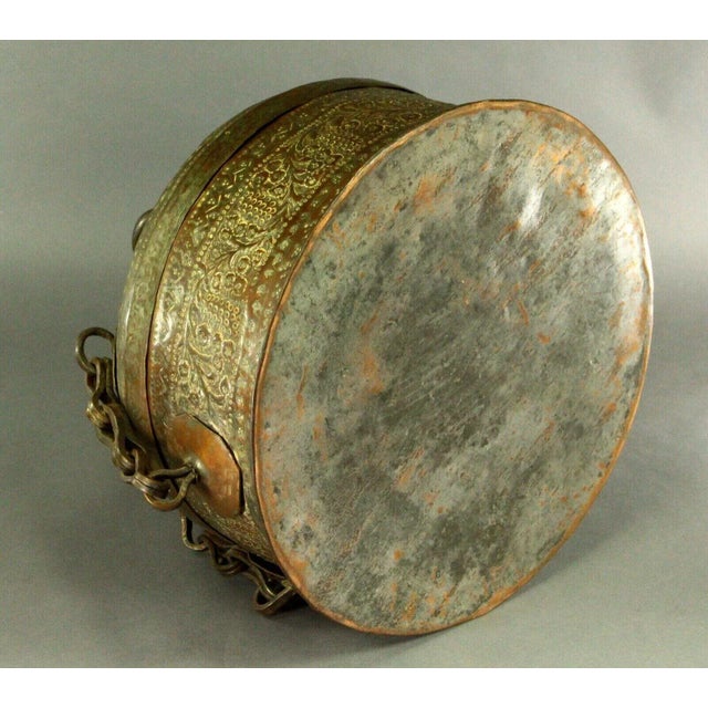 1800's India Repousse Copper Large Chapati Roti Box Container For Sale - Image 12 of 13