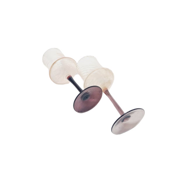 Art Deco Wine Glasses, Poland, 1930s, Set of 2 For Sale - Image 10 of 18