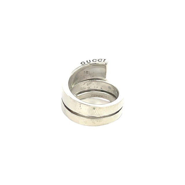 Traditional 1990s Gucci Estate Ring Size 5 Sterling Silver 13.5 mm For Sale - Image 3 of 5