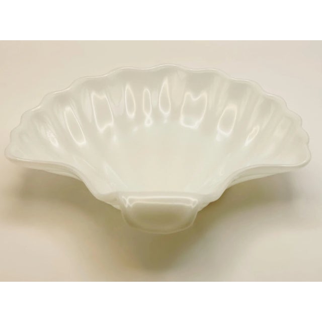 White Vintage Milk Glass Seashell Dish For Sale - Image 8 of 10