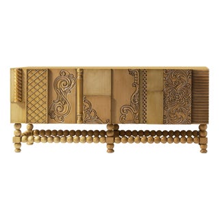 Nature Carved Wood Sideboard by Lola Glamour For Sale