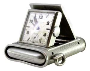 Rectangular Shaped Hand-Wound Pocket Watch with Side-Press Opening Lid