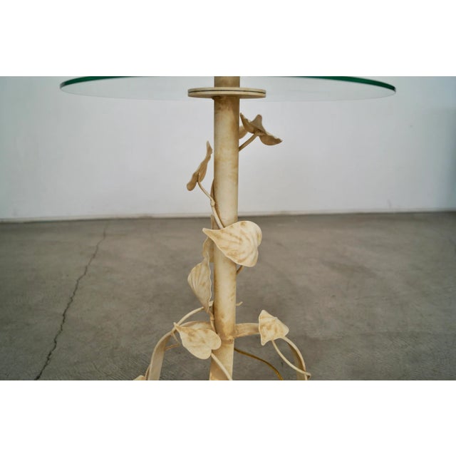 1970's Hollywood Regency Cottagecore Floor Lamp W/ End Table For Sale - Image 10 of 13